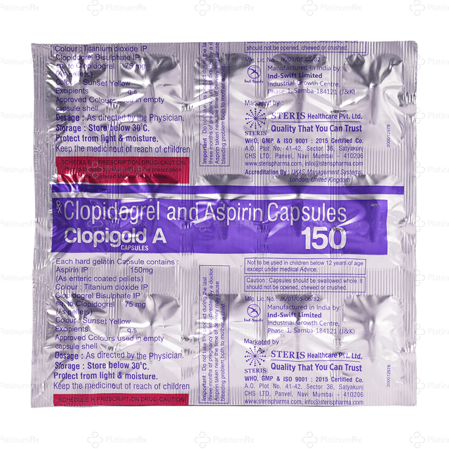 Clopigold A 150/75mg Capsule 15s