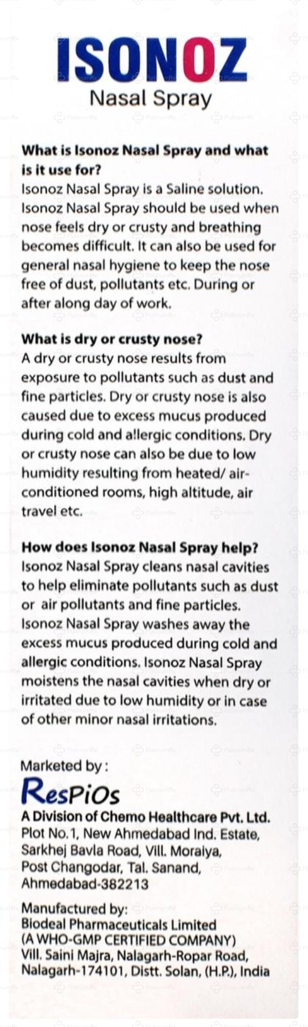 Isonoz Nasal Spray 100ml