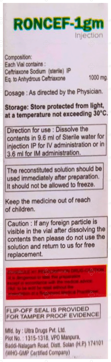 Roncef 1000mg Injection 1s