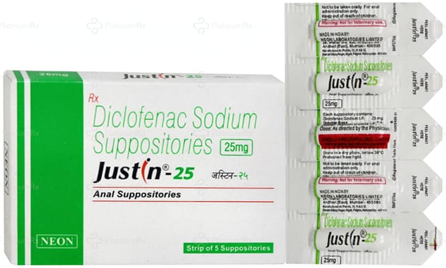 Justin 25mg Suppository 5s