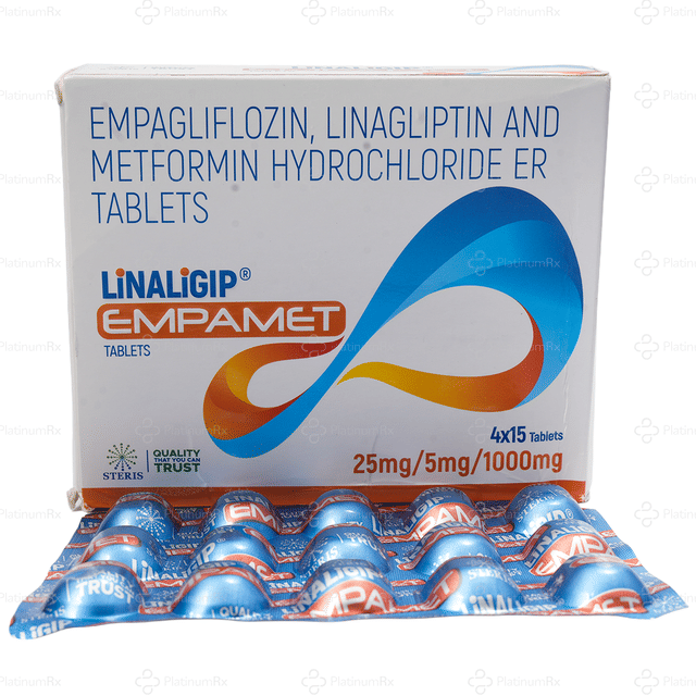 Linaliglip Empamet 25/5/1000 Tablet 15s