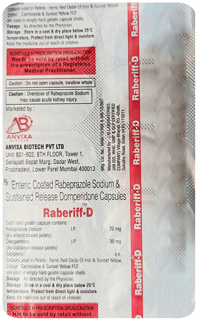 Raberiff D 30/20mg Capsule SR 10s