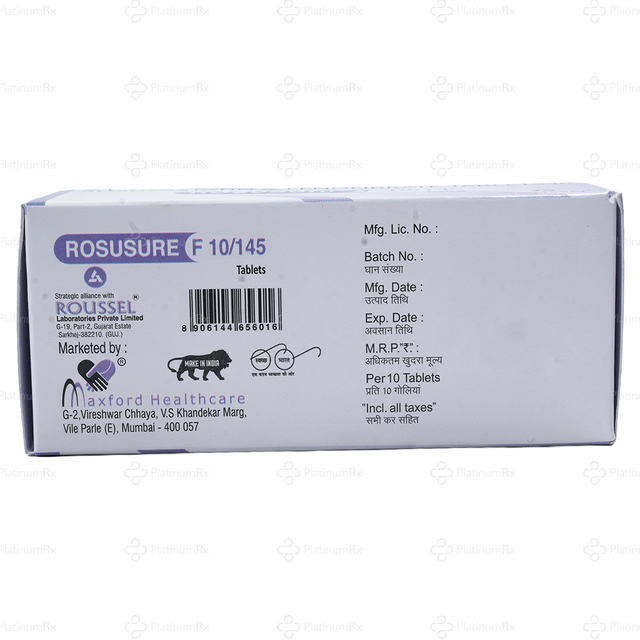 Rosusure F 10/145mg Tablet 10s