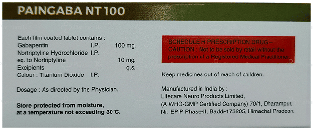 Paingaba NT 100/10mg Tablet 10s