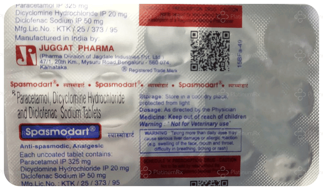 Spasmodart 20/50/325mg Tablet 15s