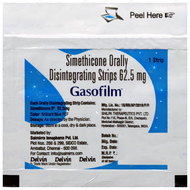 Gasofilm 62.5mg Oral Disintegrating Strip 30s