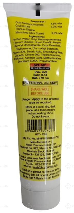 Sunban Forte Cream Broad Spectrum SPF 50+ for UVA/UVB Protection 60gm