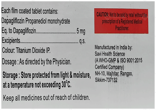 Dapaglicia 5mg Tablet 10s
