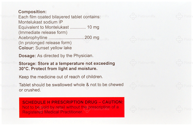 Montewal A 200/10mg Tablet 10s