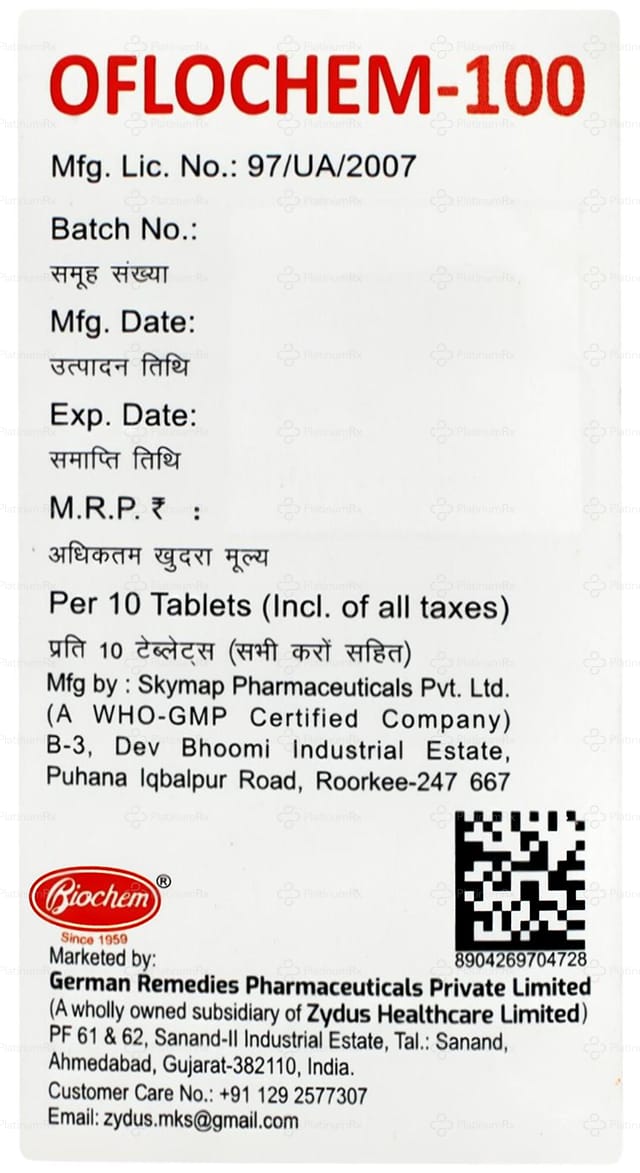 Oflochem 100mg Tablet 10s