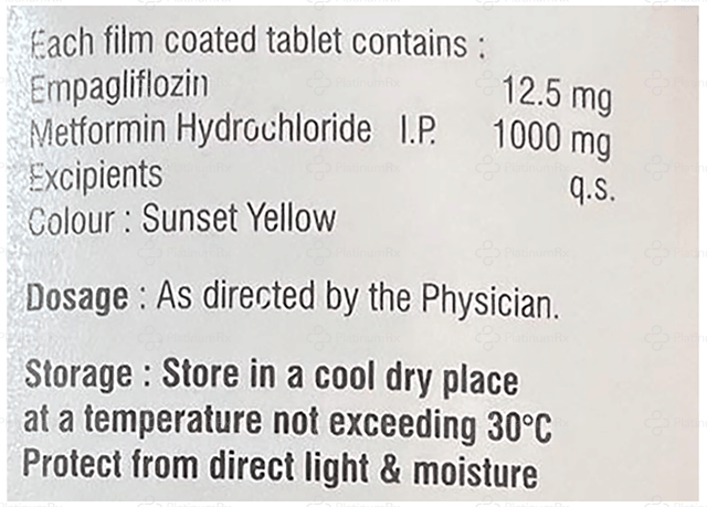 Vergempa M 12.5/1000mg Tablet 10s