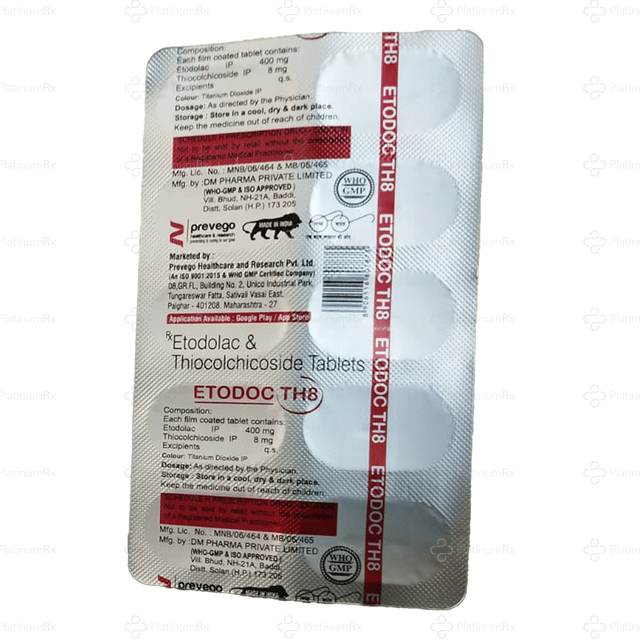 Etodoc TH 400/8mg Tablet 10s