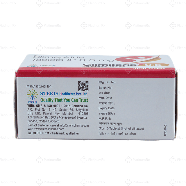 Glimiteris 0.5mg Tablet 10s