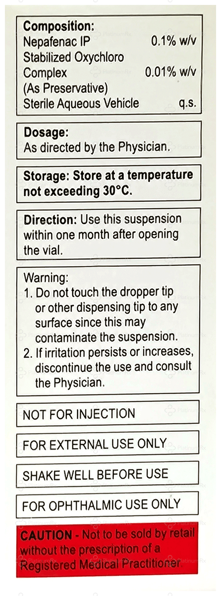 Nepaflam XL 0.1% Ophthalmic Suspension 7.5ml