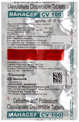 Mahacef CV 100/62.5mg Tablet 6s