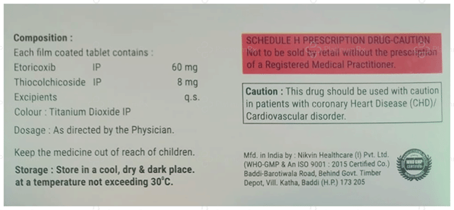 Etothiox 60/8mg Tablet 10s