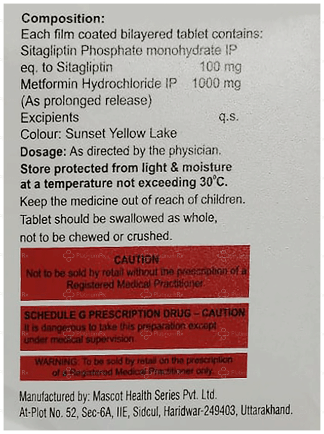 Sitarite M OD 1000/100mg Tablet PR 10s
