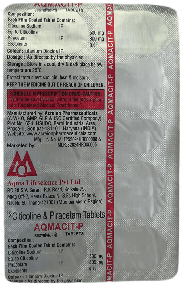 Aqmacit P 500/800mg Tablet 10s