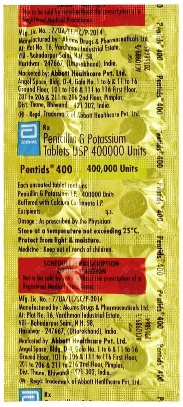 Pentids 400000IU Tablet 10s