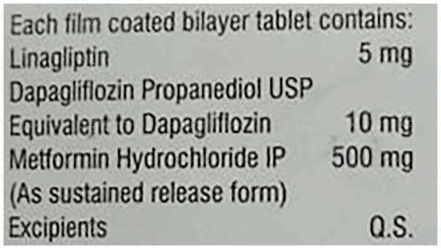 Linabite DM 5/10/500mg Tablet SR 10s