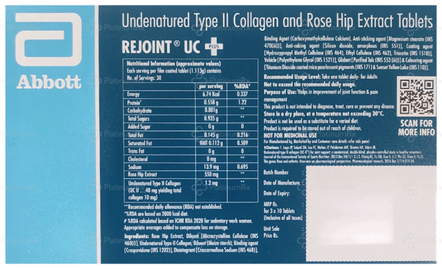 Rejoint UC Plus Gluten Free Tablet 10s