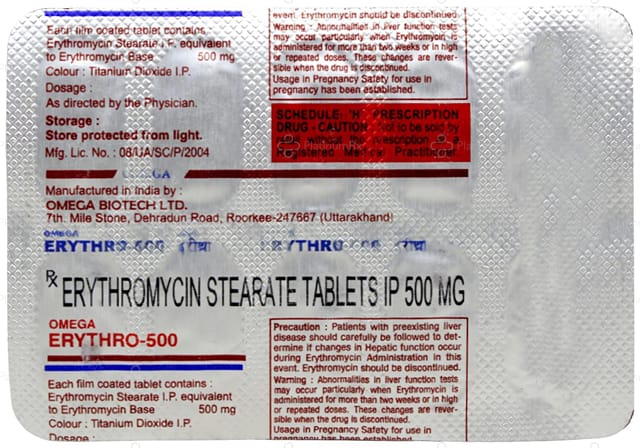Erythro 500mg Tablet 10s