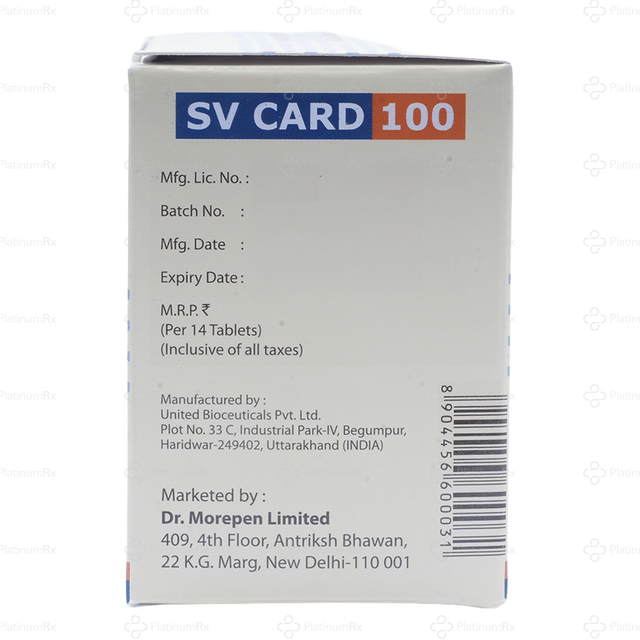 SV Card 100mg Tablet 14s