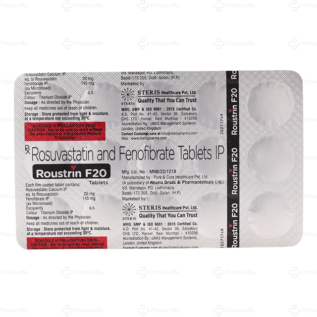 Roustrin F 20/145mg Tablet 15s