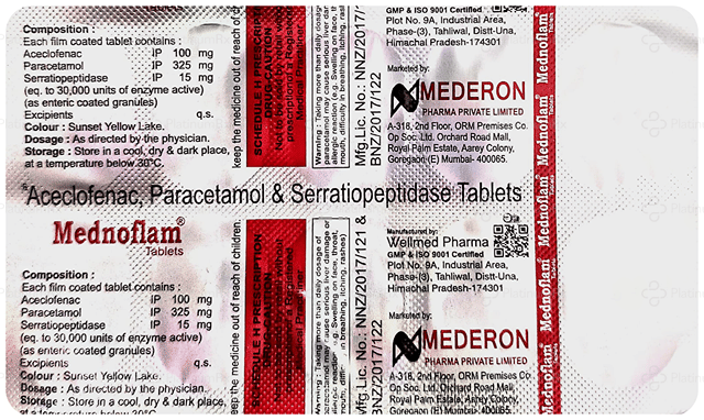 Mednoflam 100/325/15mg Tablet 10s