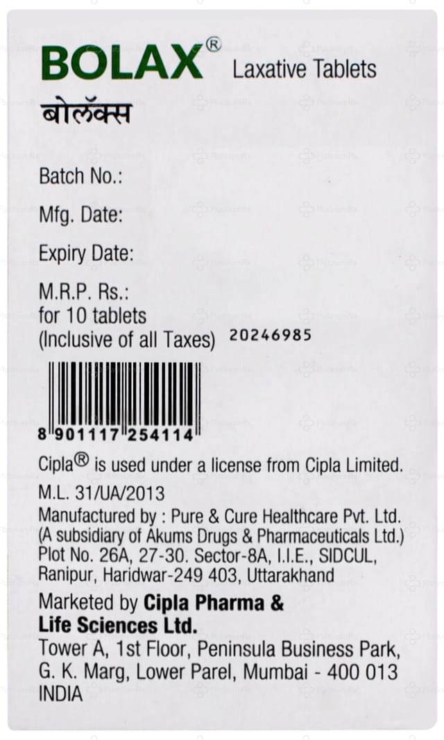 Bolax 5mg Tablet 10s