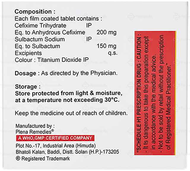 Cefimap SB 200/150mg Tablet 10s