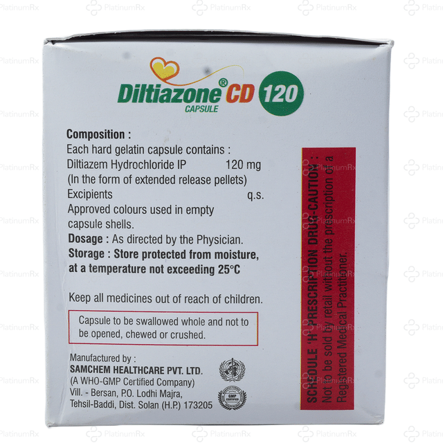 Diltiazone CD 120mg Capsule ER 10s