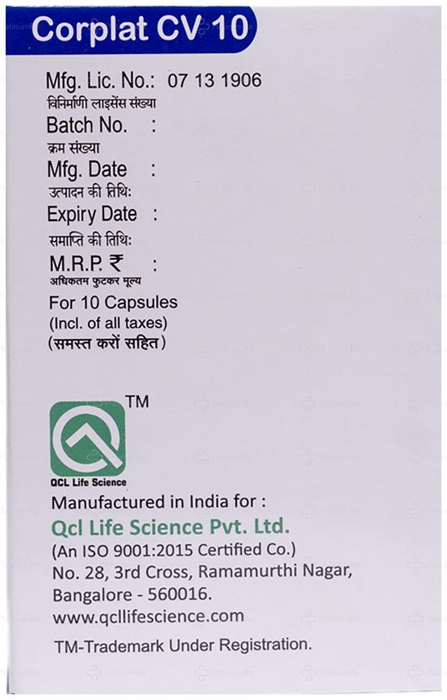 Corplat CV 10/75mg Capsule 10s