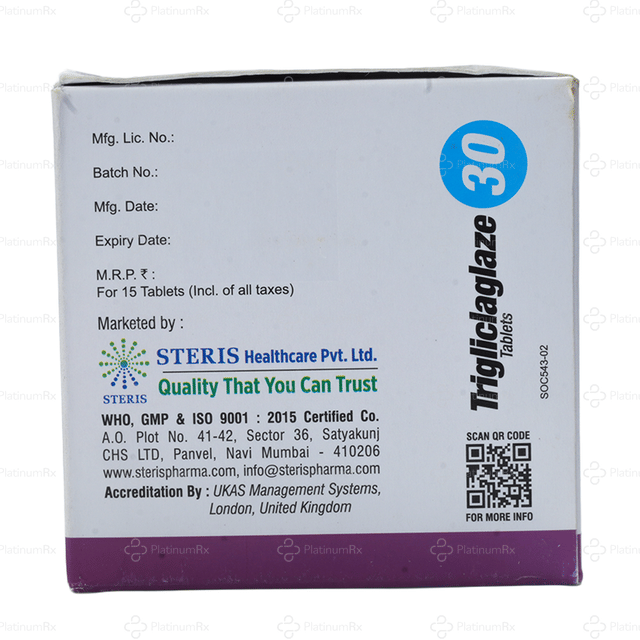 Trigliclaglaze 30/15/500mg Tablet 15s