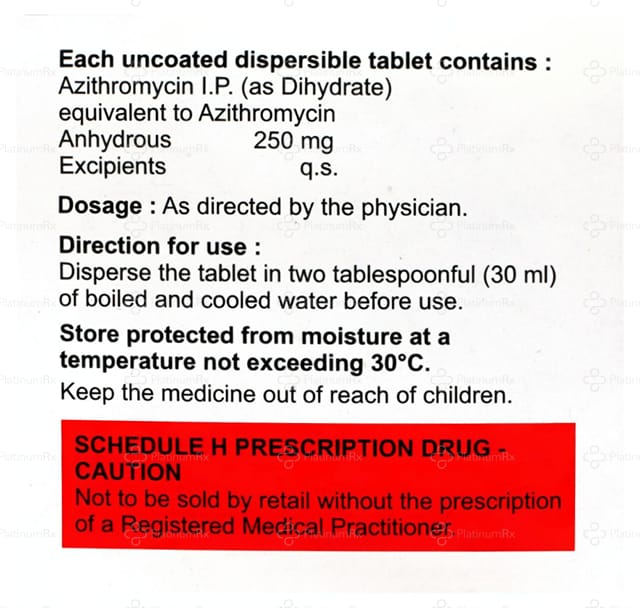 Azithral 250mg DT Tablet 5s