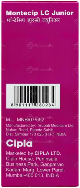 Montecip LC 2.5/4mg Junior Syrup 60ml