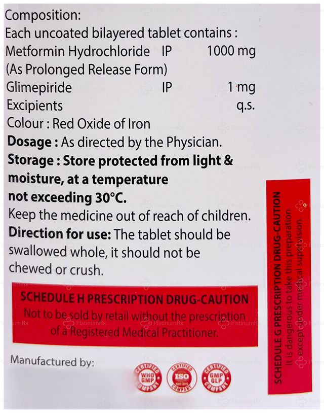 Edgly M 1/1000mg Forte Tablet PR 15s