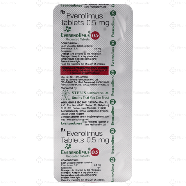 Everenolimus 0.5mg Tablet 10s