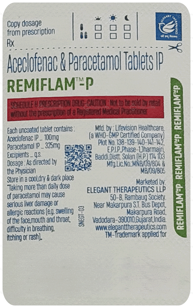 Remiflam P 100/325mg Tablet 10s