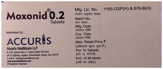 Moxonid 0.2mg Tablet 10s