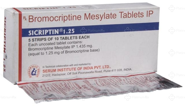 Sicriptin 1.25mg Tablet 10s