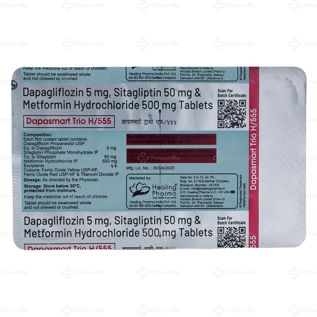 Dapasmart Trio H 555mg Tablet 10s