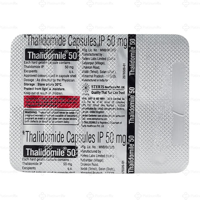 Thalidomile 50mg Capsule 10s