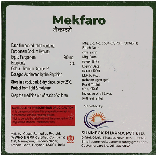 Mekfaro 200mg Tablet 6s