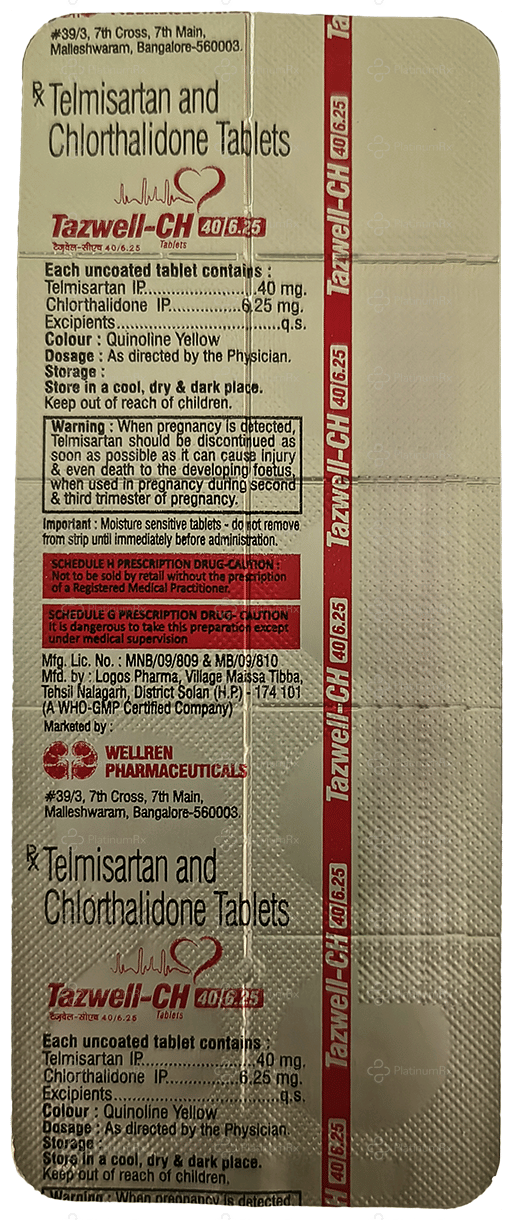 Tazwell CH 6.25/40mg Tablet 10s