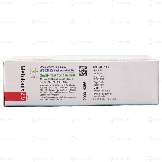 Metalonix 2.5mg Tablet 10s