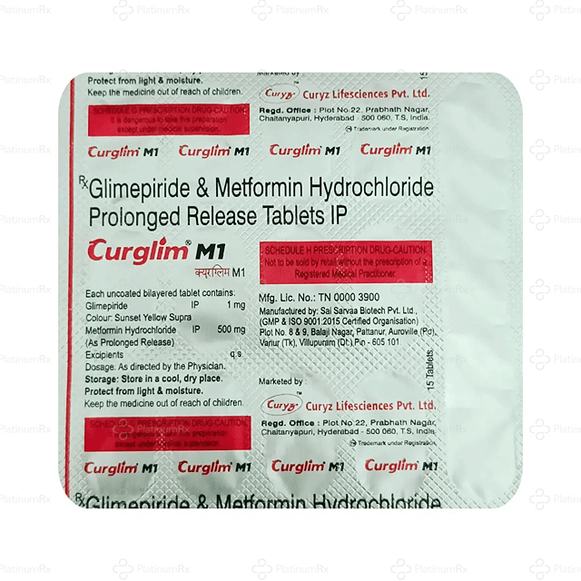 Curglim M 1/500mg Tablet PR 15s
