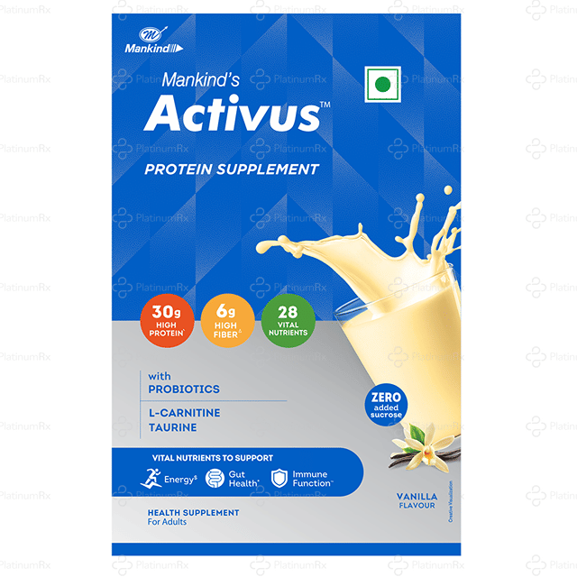 Activus Vanilla Flavour Protein Supplements Powder 400gm
