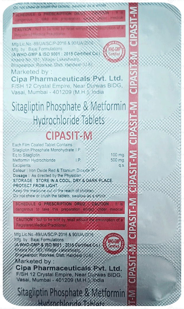 Cipasit M 500/100mg Tablet SR 10s