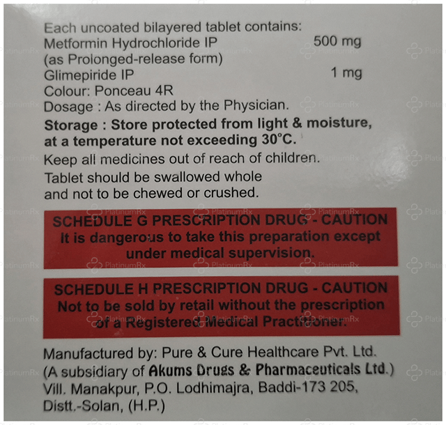 Diagift M 1/500mg Tablet PR 15s